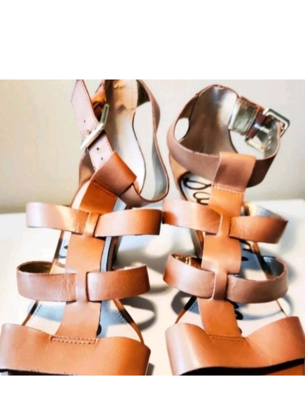 Sam Edelman Womens 9.5 Leather Wedge Sandals... - Picture 11 of 12